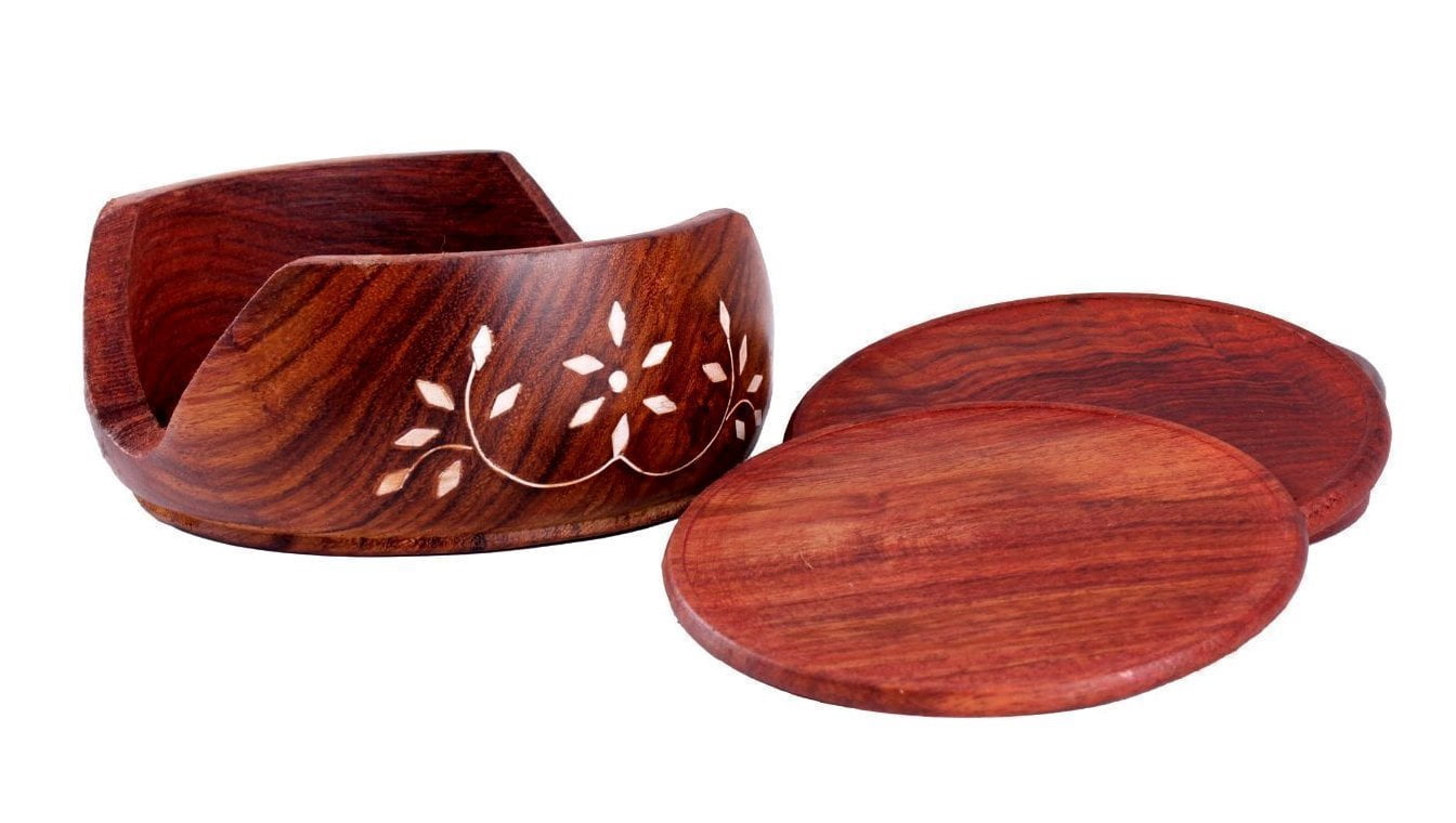 Wooden Drink Coasters – Set of 4