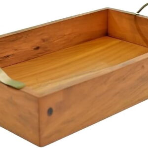Wooden Serving Tray with Metal Handles