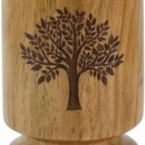 Wooden Glass with Tree Engraving