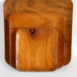 Acacia Wood Serving Tray Set – 3 Piece