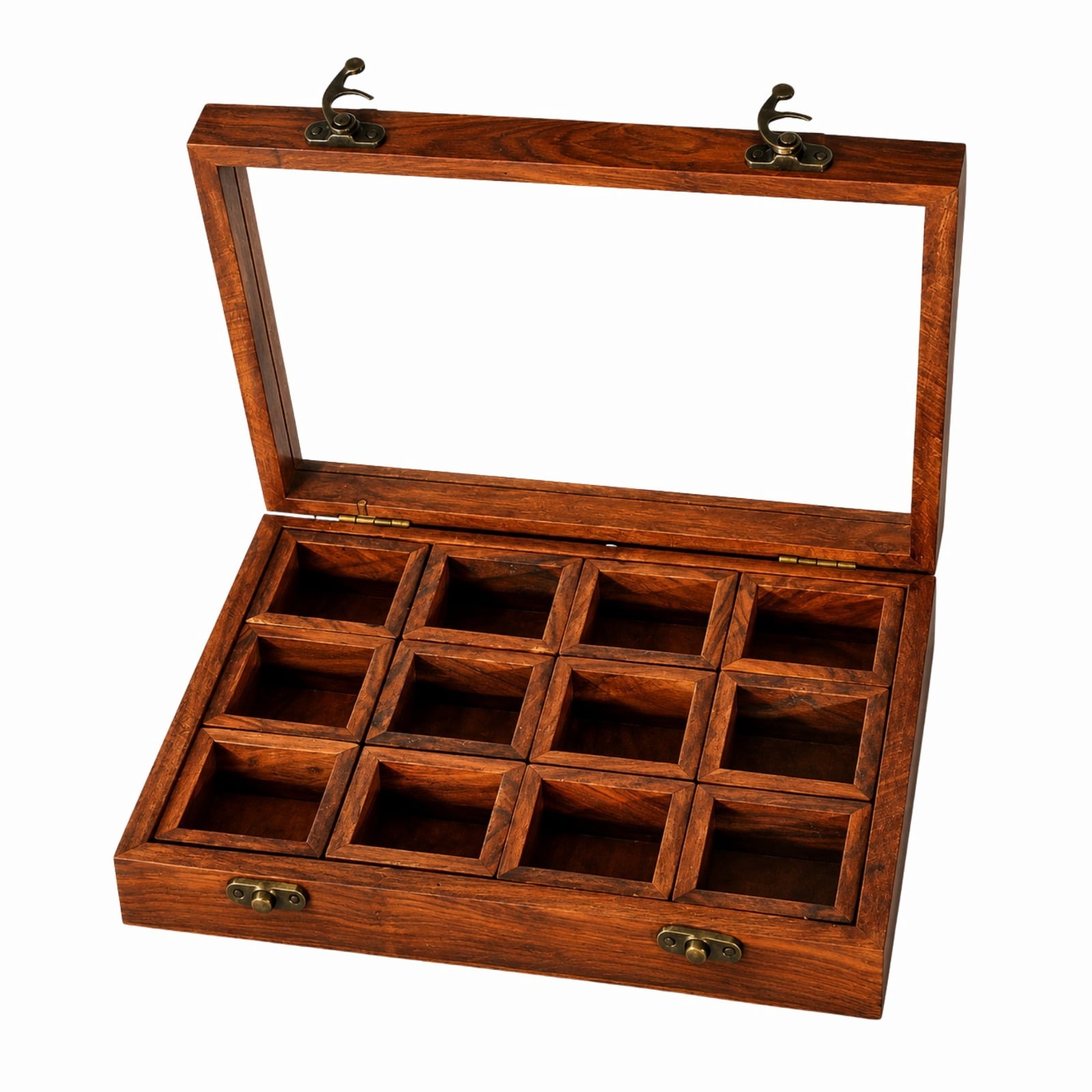 Wooden Spice Storage Box – 12 Compartments