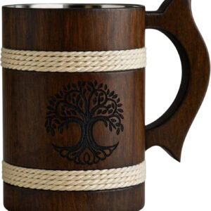 Wooden Mug with Metal Lining – Tree of Life