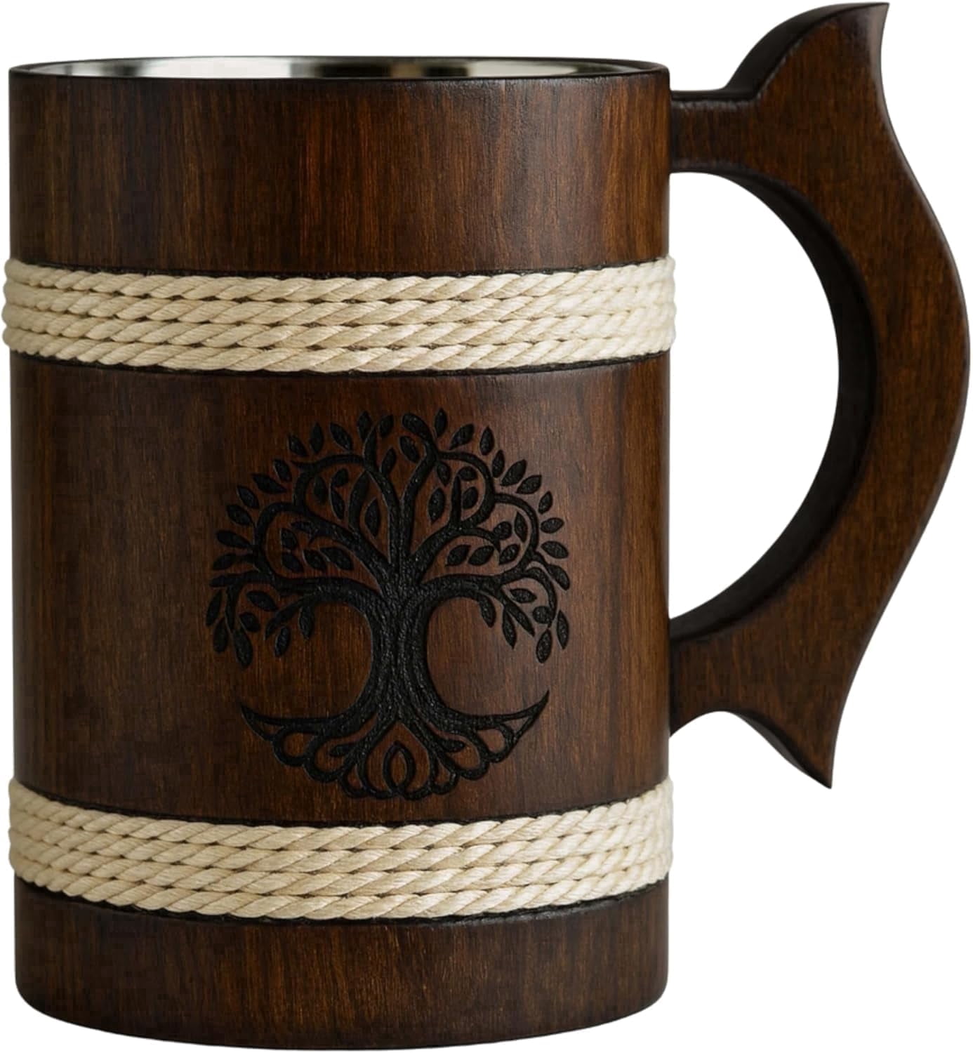 Wooden Mug with Metal Lining – Tree of Life